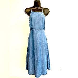 Love Stitch chambray backless dress Sz S